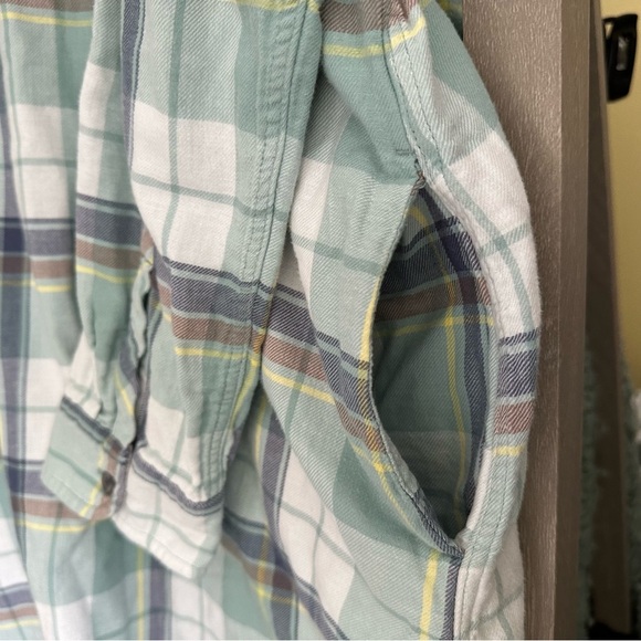 Pendleton Popover Shirt Dress Womens Light Blue Plaid Cotton 3/4 Sleeves L Tunic - Picture 5 of 11